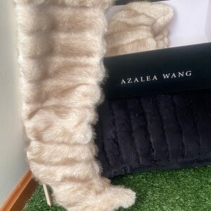 Azalea Wang Beige Faux Fur Boots